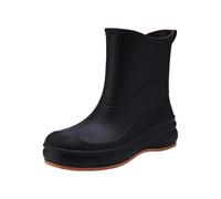 Generisch Women's Rain Boots Water Shoes Top Rubber Shoes Casual And Fashionable All Outdoor Work Fishing Car Washing Kitchen Non Slip Overshoes Rain Boots High Black Shoes Damen, Negro , 36 EU