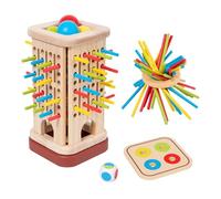 Generisch Wooden Tower Sticks Game - Juego de mesa de madera colorido, mejora de las habilidades motoras finas, ejercicio del pensamiento lógico | desarrollo de la paciencia, juego educativo