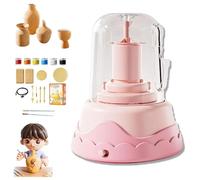 Generisch Wrap N Share Mini Pottery, Wrapnshare Pottery, DIY Pottery Wheel Kit with Clay Paints and Tools, Mini Pottery Wheel for Adults & Kids, Creative Craft Kit for Home DIY Projects (Pink)
