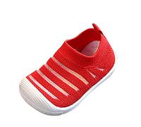 Generisch - y lindas zapatillas de deporte para niñas que son de malla tejida transpirable de color liso sin cordones cómodos zapatos de interior 32 niñas, rojo, 20.5 EU