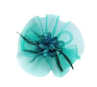 Generisch Y Pen Ribbons Malla Mujer Sombrero y Plumas Boda Tocado N Gorras de Béisbol Hombres Set (Azul, Talla Única)