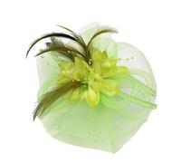 Generisch Y Pen Ribbons Malla Mujer Sombrero y Plumas Boda Tocado N Gorras de Béisbol Hombres Set (Verde, Talla Única)