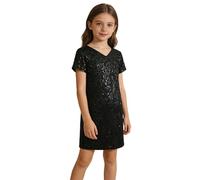 Generisch Y Shine - Disfraz de tutú para niña, de manga corta, para niños pequeños, color negro, 3-10 años