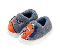 Generisch y zapatillas de invierno y niñas fondo plano antideslizante punta redonda zapatos de natación de dinosaurio cálido de felpa 22, gris, 23.5 EU