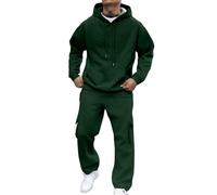 Generisch Y2K - Chándal para hombre, sudadera con capucha y pantalones de sudadera, traje de casa de gran tamaño, traje deportivo de un solo color, traje de adolescente, resistente al agua, a prueba