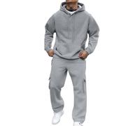 Generisch Y2K - Chándal para hombre, sudadera con capucha y pantalones de sudadera, traje de casa de gran tamaño, traje deportivo de un solo color, traje de adolescente, resistente al agua, a prueba