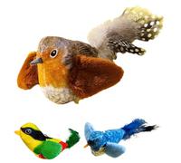 Generisch Yard Toys Cats Birds - Veleta interactiva activada | Figura realista y sonora | Divertido kit de entrenamiento de gatito de hierba para todas las edades