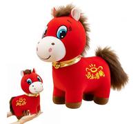 Generisch Year of The Horse 2026 Plush, 7.87in Funny Smiling/Crying Horse Plushie Figurine, Lucky Chinese Lunar New Year Mascot Zodiac Ornament for Home, Store & Tabletop Decor (Smiling Horse)