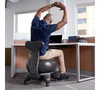 Generisch Yoga Ball Silla de oficina con base y soporte para la espalda, pelota de estabilidad de equilibrio para una mejor postura y comodidad