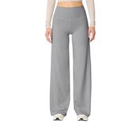 Generisch Yogahose Damen Lang Baumwolle, Trainingshose Damen Einfarbig Geradem Bein Sporthose Elastische Taille Sweathose Yoga Fitnesshose Bootcut Freizeithose Weichem Jogginghose Outdoor Schlupfhose