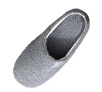 Generisch Zapatillas a juego con suela suave de piel de peluche para hombre y mujer, cálidas, interiores silenciosas, gris, 36 EU