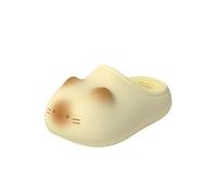 Generisch Zapatillas acogedoras con diseño de gato - Pantuflas forradas para que todos estén cómodos y cálidos, amarillo, 37 EU