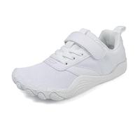 Generisch Zapatillas anchas para niños con pies descalzos con suela suave para caminar naturalmente una vida diaria óptima, Blanco, 34 EU