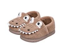 Generisch Zapatillas cálidas de invierno felpa lindo dinosaurio dormitorio casa zapatillas de casa zapatillas de casa zapatillas de casa escuela, caqui, 26 EU