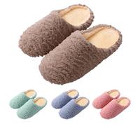 Generisch Zapatillas cálidas para mujer, pantuflas de fieltro de felpa, suaves, cómodas, antideslizantes, ligeras, para invitados, unisex, zapatillas de casa sólidas, zapatillas planas de algodón