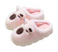 Generisch Zapatillas cerradas para hombre con diseño de cerdo de agua, suela gruesa, cálidas, cómodas, para parejas, para deslizarse, zapatos de invierno para hombres y mujeres, Rosa., 38 EU