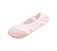 Generisch Zapatillas de ballet para niños, suela suave, fondo de cuero con correas elásticas para un fácil ajuste, entrenamiento de ballet, clases de danza, zapatos para niñas, 04 blanco., 36 EU