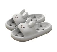 Generisch Zapatillas de baño para hombre 44 antideslizantes, zapatillas de goma cómodas pantuflas suaves y lindas zapatillas de baño suela hueca zapatillas de dedo abierto chanclas de plataforma, gris