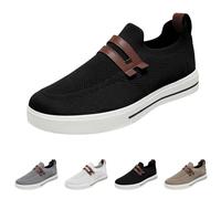 Generisch Zapatillas de correr para hombre sin cordones, transpirables, ligeras, para caminar, Negro , 45 EU