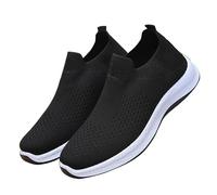 Generisch Zapatillas de correr para hombre, suela blanca, zapatillas deportivas de malla, transpirables, amortiguación, zapatos ortopédicos, para exteriores, para traje regional, Negro , 39 EU