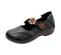 Generisch Zapatillas de correr para hombre y mujer, planas, para zapatos de cuero, zapatos, calzado, casual, casual, Negro , 40 EU