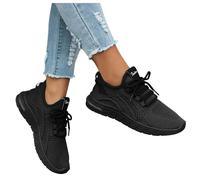 Generisch Zapatillas de correr para mujer con plataforma de malla, clásicas con suela de goma, zapatos de cordones antideslizantes, retro, modernas, informales, de cuero, cómodas, para fitness