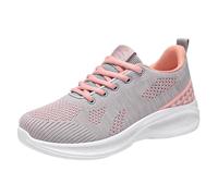Generisch Zapatillas de correr para mujer, con plataforma, de malla, transpirables, ligeras, con cordones, antideslizantes, cómodas, informales, para exteriores e interiores, naranja, 38 EU