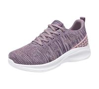 Generisch Zapatillas de correr para mujer, con plataforma, de malla, transpirables, ligeras, con cordones, antideslizantes, cómodas, informales, para exteriores e interiores, morado, 38 EU