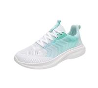 Generisch Zapatillas de correr para mujer, ligeras, para correr, para el tiempo libre, para el tiempo libre, transpirables, para exteriores, con cordones, para entrenamiento, verde, 38 EU