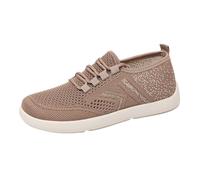 Generisch Zapatillas de correr para mujer, transpirables, de malla, cómodas, planas, para caminar, para uso diario, con vaqueros, para toda la temporada, café, 40 EU