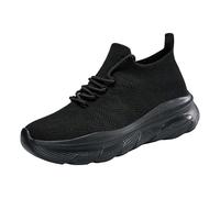 Generisch Zapatillas de correr para mujer, transpirables, ortopédicas, antideslizantes, para correr, correr, correr, ligeras, de malla, para exteriores, Negro , 38 EU
