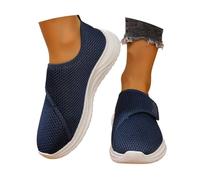 Generisch Zapatillas de correr para mujer Zapatos casuales cómodos para mujer, elegantes y ligeros zapatos de recreo de punto, diseño slip-on para el día a día, perfectos para madres activas, marine