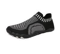 Generisch Zapatillas de correr transpirables para hombre, zapatillas de agua, slip-on con tejido de mosca, planas, planas, antideslizantes, para playa, natación, deportes, Negro , 41 EU