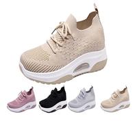 Generisch Zapatillas de deporte al aire libre, zapatos casuales para mujer, zapatillas de deporte, con malla transpirable, zapatos de aumento de altura, acolchado de aire, zapatillas informales