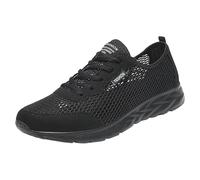 Generisch Zapatillas de deporte de malla para hombre con cordones, transpirables, ligeras, informales, clásicas, cómodas, para personas mayores, Negro , 40 EU
