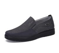 Generisch Zapatillas de deporte para hombre, color negro, sin cordones, para traje, de ante, mocasín, para el tiempo libre, antideslizantes, cómodos, planos, informales, para exteriores, gris, 40 EU