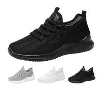 Generisch Zapatillas de deporte para hombre, con cordones, ligeras, transpirables, para caminar, para el tiempo libre, para correr en la calle, zapatos de entrenamiento, Negro , 43 EU