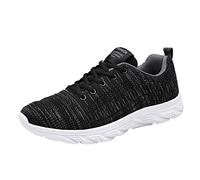 Generisch Zapatillas de deporte para hombre, de malla, transpirables, para caminar, absorción de impactos, zapatos descalzos, plataforma, para el tiempo libre, senderismo, senderismo, pesca, gris, 45