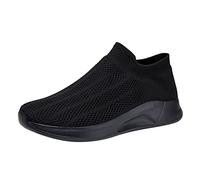 Generisch Zapatillas de deporte para hombre de verano, zapatillas deportivas con suela suave, zapatos de caminar, tallas grandes, transpirables, ligeros, cómodos, para personas mayores, Negro , 41 EU
