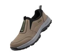 Generisch Zapatillas de deporte para hombre, zapatillas de gimnasio, sin cordones, transpirables, ligeras, antideslizantes, para exterior, tiempo libre, entrenamiento, caqui, 47 EU