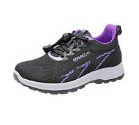 Generisch Zapatillas de deporte para mujer, cómodas, antideslizantes, transpirables, ligeras, para caminar, amortiguación, para correr, fitness, tiempo libre, Negro , 36 EU