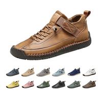 Generisch Zapatillas de deporte para mujer, cómodas, suela plana, ortopédicas, anchas, de piel, ligeras, para senderismo, para cordones, deportivas y exteriores, retro, cómodas, de verano, Error N A