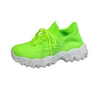 Generisch Zapatillas de deporte para mujer, cómodas, transpirables, ligeras, para correr, caminar, zapatillas de deporte, suela gruesa, zapatos para el tiempo libre, antideslizantes, verde menta, 43