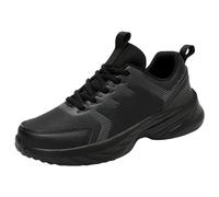 Generisch Zapatillas de deporte para mujer, patrón de moda, monocolor, cómodas, informales, parte inferior gruesa, fondo plano, zapatos con cordones para las cuatro estaciones, Negro , 37 EU