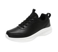 Generisch Zapatillas de deporte para mujer, zapatos deportivos de piel negra, suela suave, zapatos bajos, zapatos para correr en la calle, tallas grandes, zapatillas deportivas, zapatillas de caminar