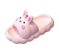 Generisch Zapatillas de estar por casa con suela plana para el hogar, diseño de conejo, para interiores y exteriores, cómodas para todos los días, 02 Rosa, 33.5 EU