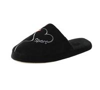 Generisch Zapatillas de estar por casa de algodón para mujer con suela cómoda para relajarse, horas acogedoras en tu propia casa, Negro , 36 EU