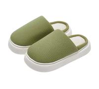 Generisch Zapatillas de estar por casa de dos colores con suela gruesa antideslizante, para el día a día, para el día a día, informales, clásicas, cerradas, unisex, zapatillas retro de invierno para