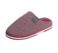 Generisch Zapatillas de estar por casa de felpa de dos colores para los días fríos, zapatillas de casa antideslizantes cerradas, respetuosas con la piel, cómodas pantuflas interiores, A rojo sandía