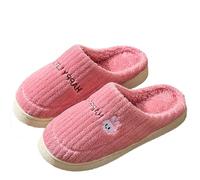 Generisch Zapatillas de estar por casa de felpa para mujer, bonitas pantuflas de invierno cálidas y bonitas zapatillas de casa de espuma viscoelástica de algodón, zapatillas unisex para casa